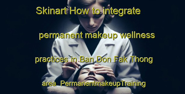 Skinart How to integrate permanent makeup wellness practices in Ban Don Fak Thong area | PermanentmakeupTraining | PermanentmakeupClasses | SkinartTraining-Thailand